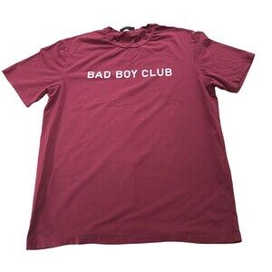 Women’s T-Shirt Medium Shein Maroon “Bad Boy Club” Short Sleeve Casual